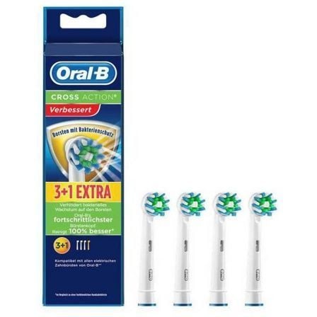 PACK 4 CABEZALES DE RECAMBIO BRAUN ORAL-B  EB50-4 CROSSACTION - PROTECCION ANTI BACTERIANA