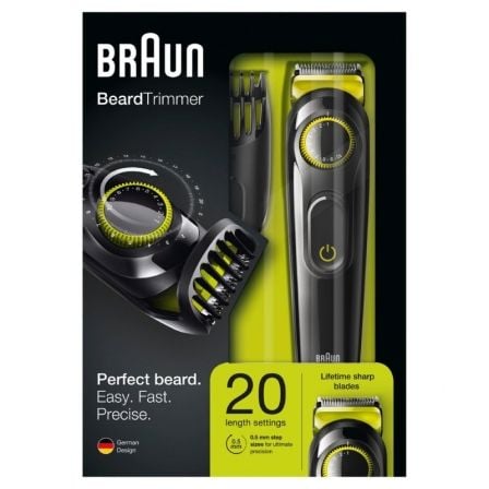 CORTAPELOS BRAUN BT 3021 - 20 AJUSTES DE LONGITUD A INTERVALOS DE 0.5MM - 1 PEINE - CUCHILLAS ACERO INOX - AUTONOMIA 40MIN