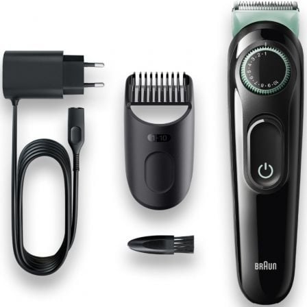 CORTABARBAS BRAUN BEARDTRIMMER SERIES 3000 BT3321/ CON BATERIA/ 3 ACCESORIOS