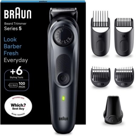 CORTAPELOS BRAUN BEARD TRIMMER SERIE 5 BT5450/ CON BATERIA/ 5 ACCESORIOS