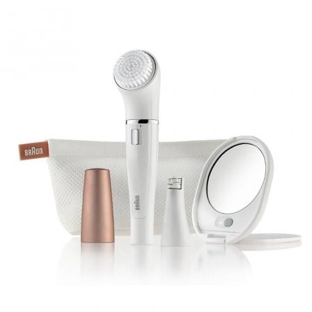 DEPILADORA FACIAL Y CEPILLO DE LIMPIEZA BRAUN FACE 831 BEAUTY EDITION - INCLUYE ESPEJO CON LUZ Y ESTUCHE DE BELLEZA