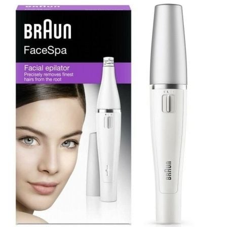 DEPILADORA FACIAL BRAUN FACESPA 800 - 10 MICROABERTURAS PARA CAPTURAR VELLO HASTA 0.02MM - ELEGANTE Y PRACTICA - BATERIA AA