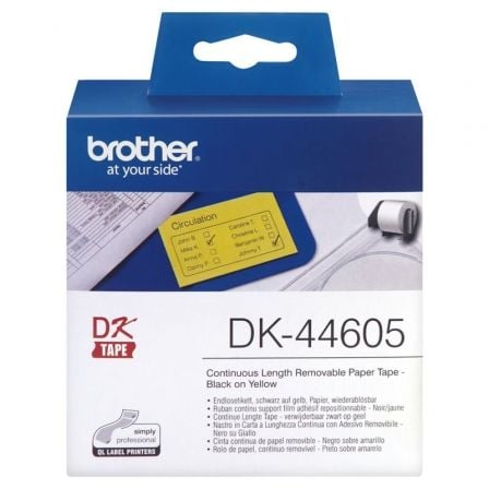 CINTA CONTINUA DE PAPEL TERMICO BROTHER DK44605/ AMARILLA