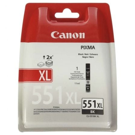 CARTUCHO DE TINTA NEGRO CANON 551XL - 11ML - COMPATIBLE SEGUN ESPECIFICACIONES