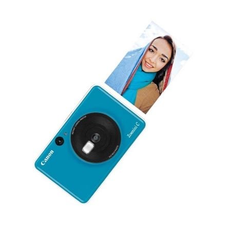 CAMARA IMPRESORA FOTOGRAFICA CON BLUETOOTH CANON ZOEMINI C AZUL MAR - TECNOLOGIA ZINK - IMPRESION 5*7.6 CM - 5MPX