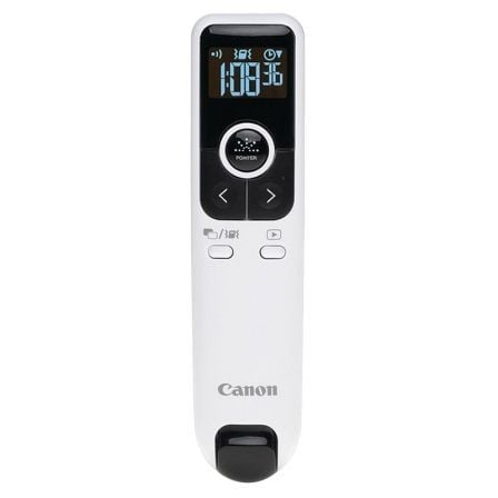 PRESENTADOR INALAMBRICO CANON PR100-R BLANCO - LASER ROJO  DOBLE - 2.4GHZ - PANTALLA RETROILUMINADA - ALCANCE 15 M - 2*AAA