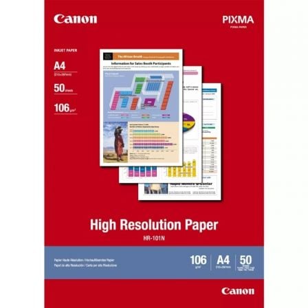 PAPEL PARA IMPRESORA DE INYECCION DE TINTA CANON HR-101N/ 21 X 29.7CM/ 106G/ 50 HOJAS