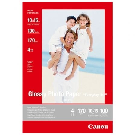 PAPEL FOTOGRAFICO CANON GP-501/ 10 X 15CM/ 170G/ 100 HOJAS/ BRILLANTE | Impresión
