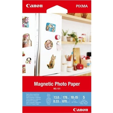 PAPEL FOTOGRAFICO MAGNETICO CANON MG-101/ 10 X 15CM/ 670G/ 5 HOJAS/ BRILLANTE