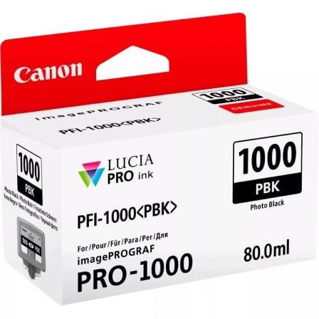 CARTUCHO DE TINTA ORIGINAL CANON PFI-1000PBK/ NEGRO FOTO