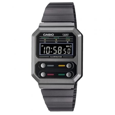 RELOJ DIGITAL CASIO VINTAGE ICONIC A100WEGG-1AEF/ 40MM/ GRIS Y NEGRO