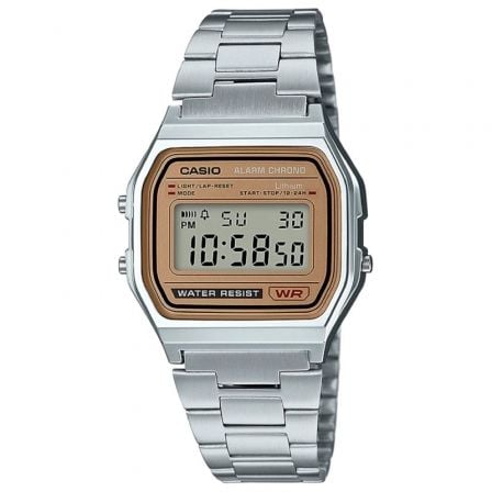 RELOJ DIGITAL CASIO VINTAGE ICONIC A158WEA-9EF/ 37MM/ PLATA Y ORO