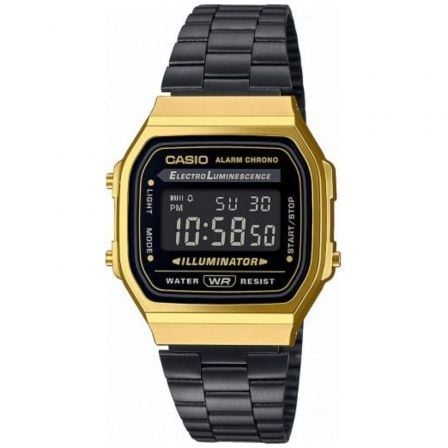 RELOJ DIGITAL CASIO VINTAGE ICONIC A168WEGB-1BEF/ 38MM/ ORO Y NEGRO