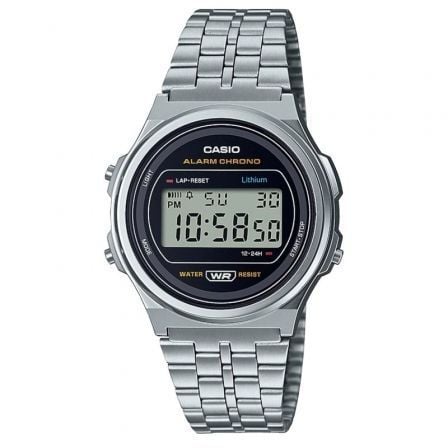 RELOJ DIGITAL CASIO VINTAGE ROUND A171WE-1AEF/ 39MM/ PLATA