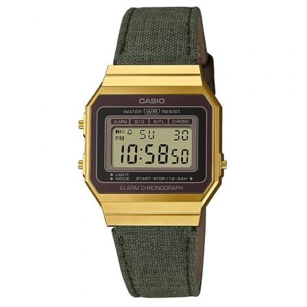 RELOJ DIGITAL CASIO VINTAGE ICONIC A700WEGL-3AEF/ 37MM/ ORO Y VERDE