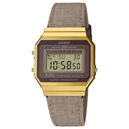 RELOJ DIGITAL CASIO VINTAGE ICONIC A700WEGL-5AEF/ 37MM/ DORADO Y MARRON | Relojes digitales