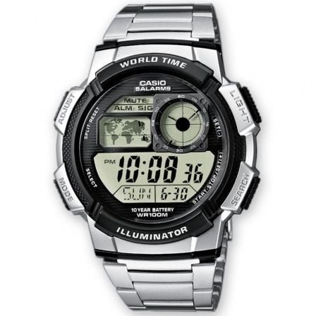 RELOJ DIGITAL CASIO COLLECTION MEN AE-1000WD-1AVEF/ 48MM/ PLATA Y NEGRO