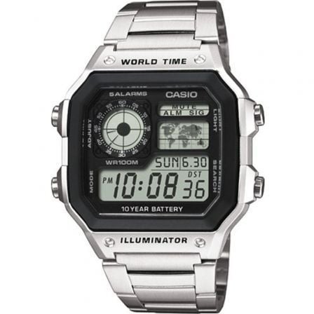 RELOJ DIGITAL CASIO COLLECTION MEN AE-1200WHD-1AVEF/ 45MM/ PLATA