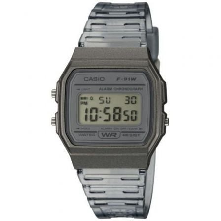 RELOJ DIGITAL CASIO COLLECTION WOMEN F-91WS-8EF/ 38MM/ GRIS