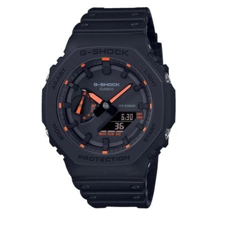 RELOJ ANALOGICO Y DIGITAL CASIO G-SHOCK GA-2100-1A4ER/ 49MM/ NEGRO Y NARANJA | Relojes digitales