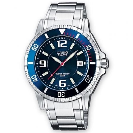 RELOJ ANALOGICO CASIO COLLECTION MEN MTD-1053D-2AVES/ 48MM/ PLATA Y AZUL