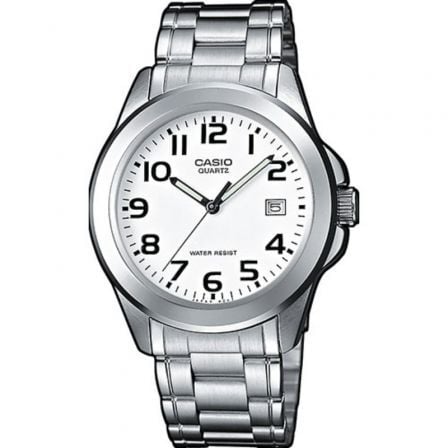 RELOJ ANALOGICO CASIO COLLECTION MEN MTP-1259PD-7BEF 44MM/ BLANCO Y PLATA