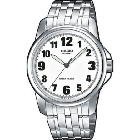 RELOJ ANALOGICO CASIO COLLECTION MTP-1260PD-7BEF 46MM/ BLANCO Y PLATA