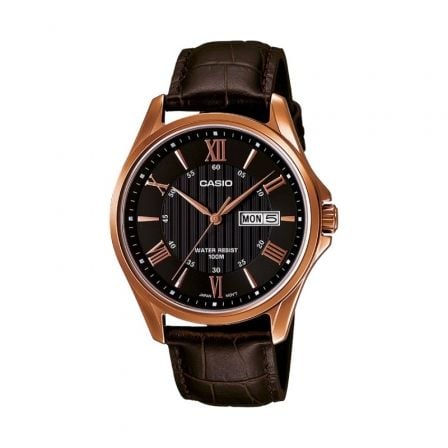 RELOJ ANALOGICO CASIO COLLECTION MEN MTP-1384L-1AVEF/ 47MM/ ORO ROSA Y MARRON