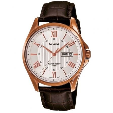 RELOJ ANALOGICO CASIO COLLECTION MEN MTP-1384L-7AVEF/ 47MM/ ORO ROSA Y PLATA | Relojes digitales