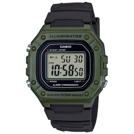 RELOJ DIGITAL CASIO COLLECTION W-218H-3AVEF/ 45MM/ VERDE