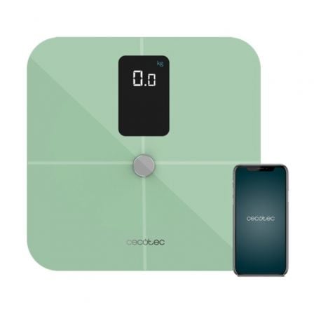 BASCULA DE BANO CECOTEC SURFACE PRECISION 10400 SMART HEALTHY VISION/ ANALISIS CORPORAL/ HASTA 180KG/ VERDE