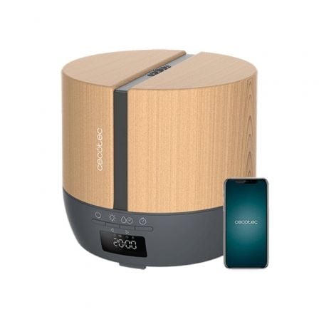 HUMIDIFICADOR CON ALTAVOZ CECOTEC PURE AROMA 550 CONNECTED GREY WOODY/ CAPACIDAD 500ML