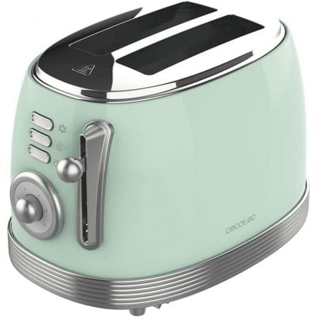 TOSTADOR CECOTEC TOAST AND TASTE 800 VINTAGE/ 850W/ VERDE CLARO