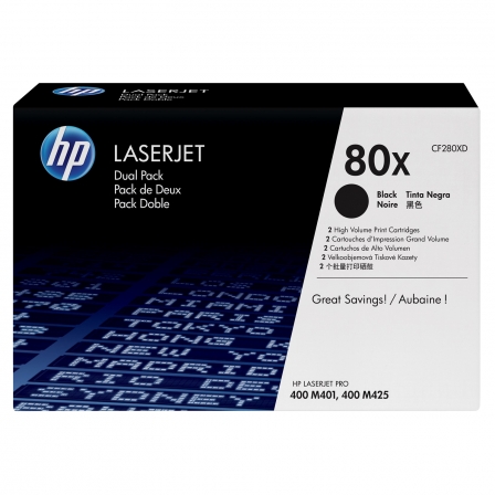 TONER ORIGINAL HP N80X XL ALTA CAPACIDAD MULTIPACK/ 2X NEGRO