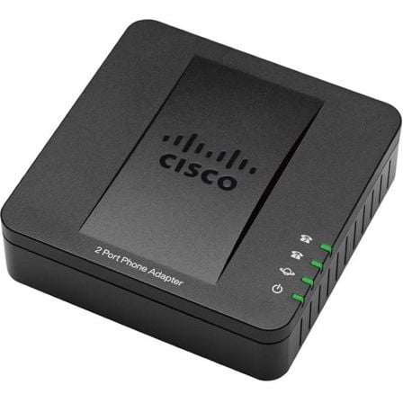 CONMUTADOR CISCO SPA 112 - PERMITE LA CONEXION DE TELEFONOS ANALOGICOS - SOPORTA 2 LINEAS VOIP - 2XRJ-11 - 1XRJ-45