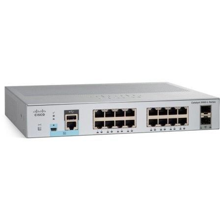 SWITCH GESTIONABLE CISCO CATALYST WS-C2960L-16TS-LL - 16*10/100/1000 PUERTOS - 2*GIGABIT SFP - 1U MONTAJE EN RACK