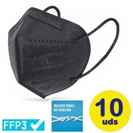 MASCARILLAS FFP3 ULTRA PLUS CLUB NAUTICO / PACK 10 UDS/ NEGRA