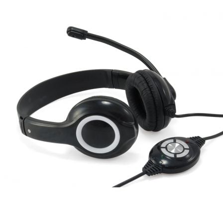 AURICULARES DIADEMA CON MICROFONO CONCEPTRONIC CCHATSTARU2B NEGRO - COMPATIBLE CON VOIP - ALIMENTACION USB - CABLE 2M