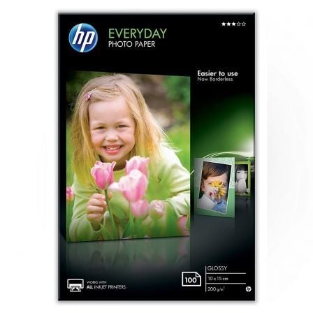 PAPEL FOTOGRAFICO HP EVERYDAY CR757A/ 10 X 15CM/ 200G/ 100 HOJAS/ BRILLANTE