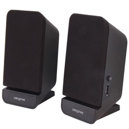 ALTAVOCES 2.0 CREATIVE A60 - JACK STEREO - 2X2W - CONTROL DE VOLUMEN - USO RECOMENDADO PC - NEGRO