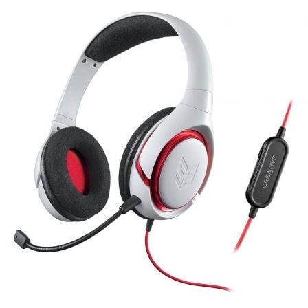 AURICULARES CON MICROFONO GAMING CREATIVE SOUND BLASTER INFERNO BLANCO - 115DB/MW 40MM - JACK 3.5MM - COMPATIBLE PC/MAC/PS4/XBOX