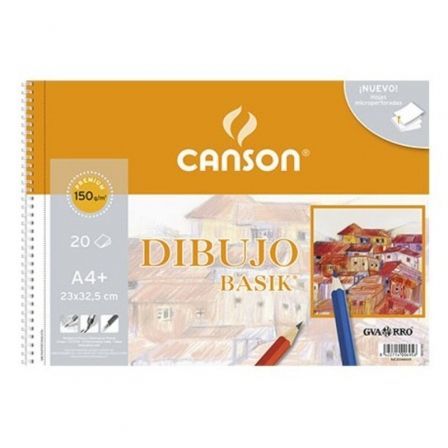 CUADERNO DE DIBUJO CON ESPIRAL CANSON C200400695/ A4+/ 20 HOJAS