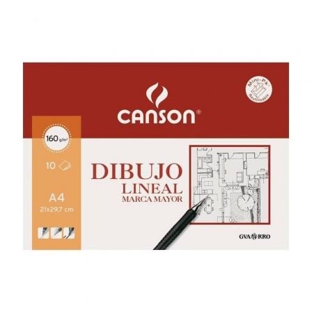 PACK PAPEL DIBUJO CANSON DIBUJO LINEAL MARCA MAYOR C200409784/ A4/ 10 HOJAS |