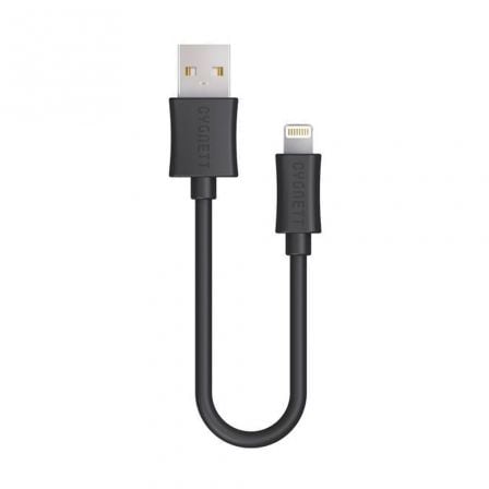 CABLE LIGHTNING REDONDO CYGNETT CY1460PCCSL - USB A CONECTOR LIGHTNING - PARA SINCRONIZACION Y CARGA - 10CM - NEGRO