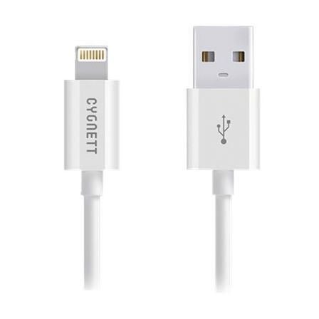 CABLE LIGHTNING REDONDO CYGNETT CY1461PCCSL - USB A CONECTOR LIGHTNING - PARA SINCRONIZACION Y CARGA - 10CM - BLANCO