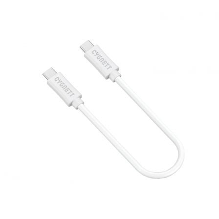 CABLE USB 3.1 CYGNETT SOURCE LIGHTSPEED - 10 CM - BLANCO - COMPATIBLE CON APPLE - CONECTORES TIPO-C MACHO A TIPO-C MACHO - MATER