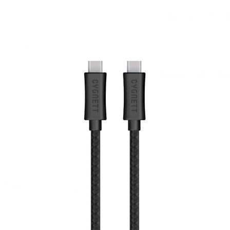 CABLE USB TIPO-C CYGNETT CY2044PCTYC - CONECTORES TIPO-C A TIPO-C - 3.1/GEN 2 - 1M - NEGRO/GRIS