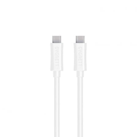 CABLE USB 3.1 CYGNETT SOURCE LIGHTSPEED - 1 M - BLANCO - COMPATIBLE CON APPLE - CONECTORES TIPO-C MACHO A TIPO-C MACHO - MATERIA