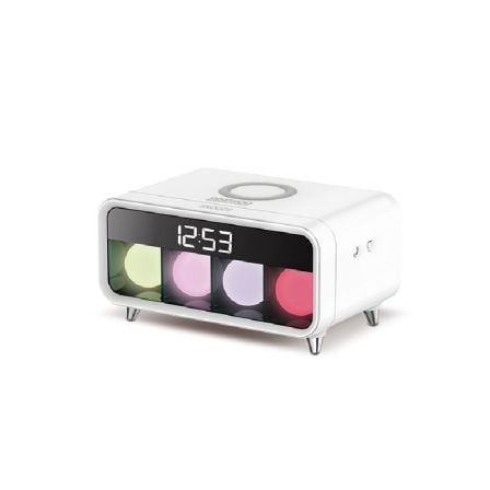 DESPERTADOR DAEWOO DCD250 - ALARMA - CARGA INLAMBRICA - 4 LUCES DECORATIVA RGB