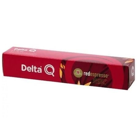 CAJA DE 10 CAPSULAS DE TISANA DELTA Q-RED - INFUSION ESPRESSO TE ROOIBOS - COMPATIBLES CON CAFETERAS DELTA